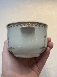 A Chinese famille rose armorial sugar pot with the arms of Van Beeftingh for the Dutch market, Qianlong