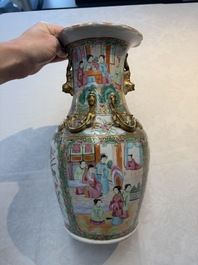 Four Chinese Canton famille rose vases, 19th C.