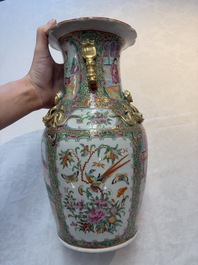 Four Chinese Canton famille rose vases, 19th C.