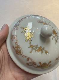 A Chinese famille rose armorial sugar pot with the arms of Van Beeftingh for the Dutch market, Qianlong
