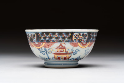 A Chinese famille verte covered bowl, a Dutch-decorated bowl, a gilt-bronze mounted pot-pourri vase and an Imari-style covered jug, Kangxi/Qianlong