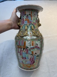 Four Chinese Canton famille rose vases, 19th C.