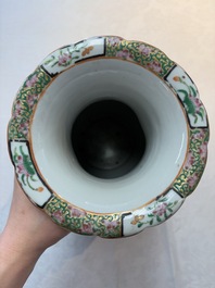Four Chinese Canton famille rose vases, 19th C.