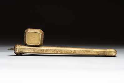 A brass weight, an inkwell, a box and a jade saucer, incl. Mughal, Ottoman and Qajar, 18/20th C.