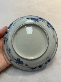 A Chinese blue and white 'frog' plate, Jiajing/Wanli