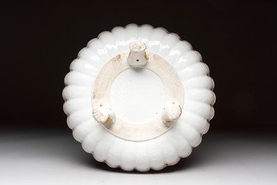 A Chinese famille rose pseudo-armorial tripod dish with the arms of Boschat for the French Market, Qianlong