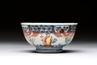 A Chinese famille verte covered bowl, a Dutch-decorated bowl, a gilt-bronze mounted pot-pourri vase and an Imari-style covered jug, Kangxi/Qianlong