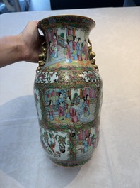 Four Chinese Canton famille rose vases, 19th C.