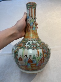 Four Chinese Canton famille rose vases, 19th C.