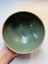 A Chinese green-glazed 'jun' bowl, Song