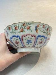 A Chinese famille rose 'peaches' bowl, Tongzhi mark and of the period