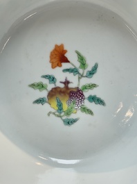 A Chinese famille rose 'butterflies and melons' bowl, Chenghua mark, 19th C.