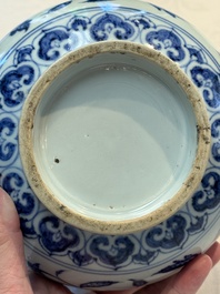 A Chinese blue and white 'yuhuchunping' vase with floral design, Ming