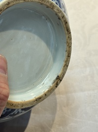 A Chinese blue and white 'yuhuchunping' vase with floral design, Ming