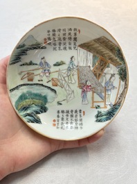A pair of Chinese famille rose plates, Tongzhi mark and of the period