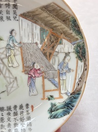 A pair of Chinese famille rose plates, Tongzhi mark and of the period