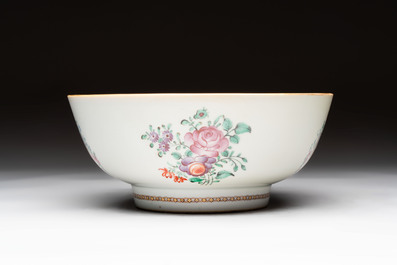 A Chinese famille rose armorial bowl with the arms of Byde with Hope in pretense, Qianlong, ca. 1775