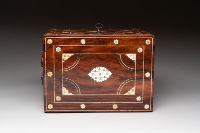 An Indo-Portuguese rosewood table cabinet, Gujarat or Sindh, 17th C.
