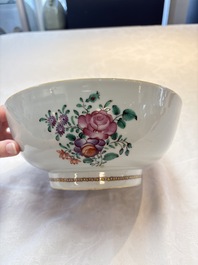 A Chinese famille rose armorial bowl with the arms of Byde with Hope in pretense, Qianlong, ca. 1775