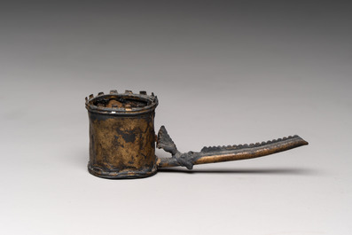 A miniature brass ewer, excavated in The Hague, 16th C.