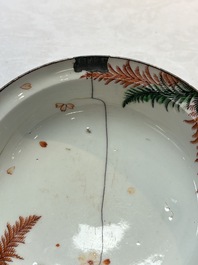 A Japanese ko-Imari 'phoenix' bowl and cover, Genroku Hachi Kinoto-i 元禄八乙亥 and Fu 福 mark, dated 1695