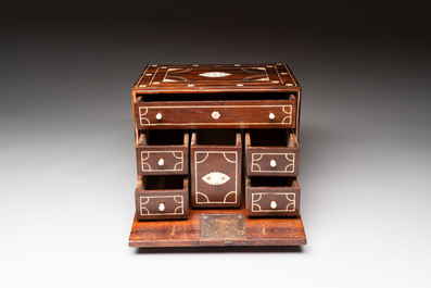 An Indo-Portuguese rosewood table cabinet, Gujarat or Sindh, 17th C.