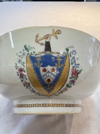 A Chinese famille rose armorial bowl with the arms of Byde with Hope in pretense, Qianlong, ca. 1775