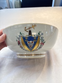 A Chinese famille rose armorial bowl with the arms of Byde with Hope in pretense, Qianlong, ca. 1775