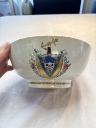 A Chinese famille rose armorial bowl with the arms of Byde with Hope in pretense, Qianlong, ca. 1775