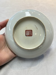 A pair of Chinese famille rose plates, Tongzhi mark and of the period
