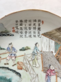 A pair of Chinese famille rose plates, Tongzhi mark and of the period