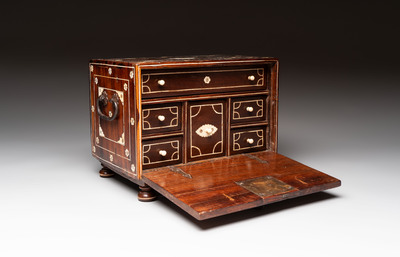 An Indo-Portuguese rosewood table cabinet, Gujarat or Sindh, 17th C.
