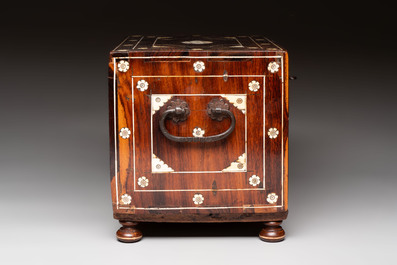 An Indo-Portuguese rosewood table cabinet, Gujarat or Sindh, 17th C.