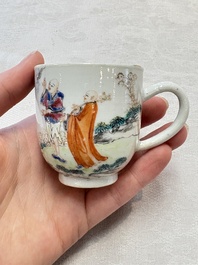 A pair of Chinese famille rose 'Luohan' cups, Qianlong