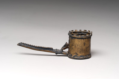 A miniature brass ewer, excavated in The Hague, 16th C.