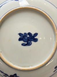 A Chinese blue and white 'Master of the Rocks' plate, Kangxi