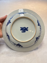A Chinese blue and white 'Master of the Rocks' plate, Kangxi