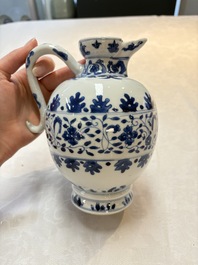 A Chinese blue and white ovoid jug after a Southern European example, Kangxi