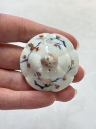 A Chinese famille verte covered bowl, a Dutch-decorated bowl, a gilt-bronze mounted pot-pourri vase and an Imari-style covered jug, Kangxi/Qianlong