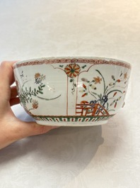 A Chinese famille verte covered bowl, a Dutch-decorated bowl, a gilt-bronze mounted pot-pourri vase and an Imari-style covered jug, Kangxi/Qianlong