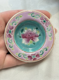 A Chinese famille rose turquoise-ground teapot for the Straits or Peranakan market, Zhong Hua Min Guo 中華民國 mark, Republic.