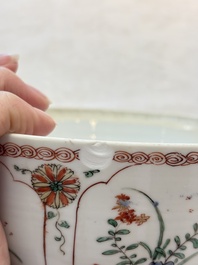 A Chinese famille verte covered bowl, a Dutch-decorated bowl, a gilt-bronze mounted pot-pourri vase and an Imari-style covered jug, Kangxi/Qianlong