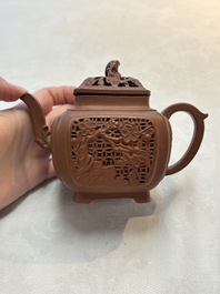 A Chinese famille rose capucin-brown-ground teapot and a Yixing stoneware teapot, Kangxi/Qianlong