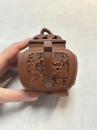 A Chinese famille rose capucin-brown-ground teapot and a Yixing stoneware teapot, Kangxi/Qianlong
