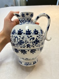 A Chinese blue and white ovoid jug after a Southern European example, Kangxi