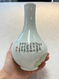 A Chinese famille rose 'rooster' vase, Ju Ren Tang 居仁堂製 mark, 20th C.