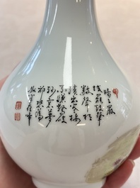 A Chinese famille rose 'rooster' vase, Ju Ren Tang 居仁堂製 mark, 20th C.