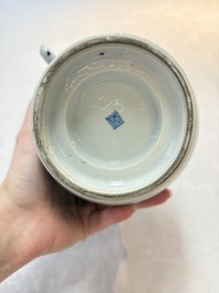 A Chinese blue and white ovoid jug after a Southern European example, Kangxi