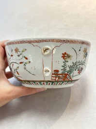 A Chinese famille verte covered bowl, a Dutch-decorated bowl, a gilt-bronze mounted pot-pourri vase and an Imari-style covered jug, Kangxi/Qianlong