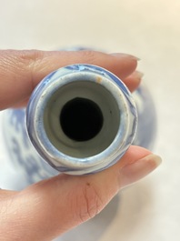 A Chinese blue and white 'winged dragon' garlic-mouth vase, Wanli